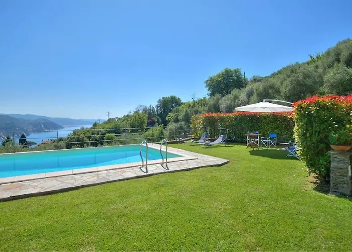 Costa Dei Gelsomini - 5 Posti Letto, Piscina E Giardino Privato Vista Mare Вилла Рапалло