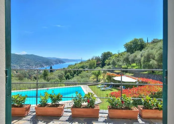 Вилла Costa Dei Gelsomini - 5 Posti Letto, Piscina E Giardino Privato Vista Mare Рапалло